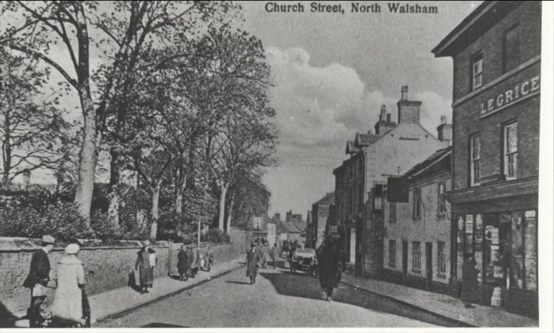 Photograph. Church Street North Walsham (North Walsham Archive).