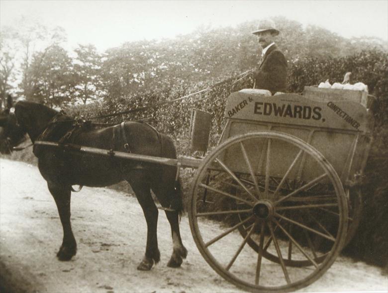Photograph. Edwards Delivery Cart circa 1910 (North Walsham Archive).