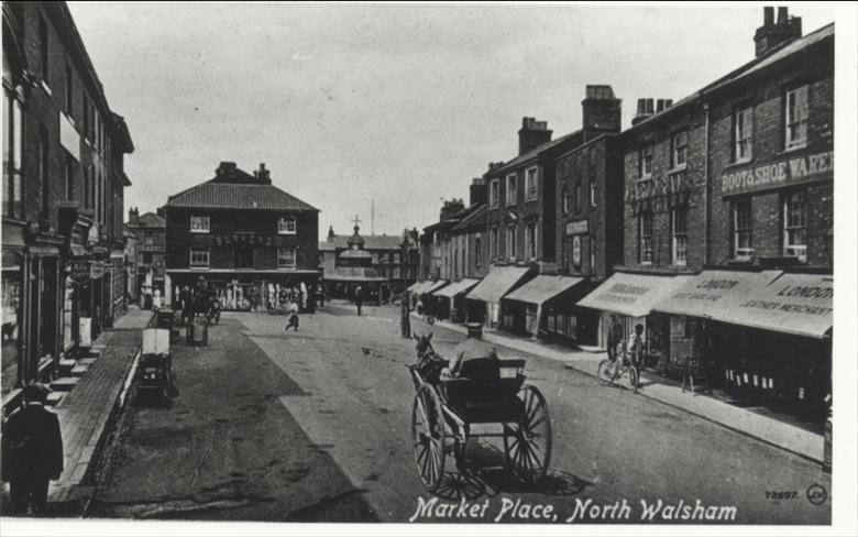 Photograph. Market Place, North Walsham. (North Walsham Archive).