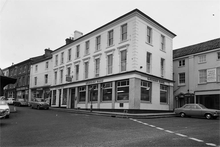 Photograph. Midland Bank, Market Place, North Walsham. (North Walsham Archive).