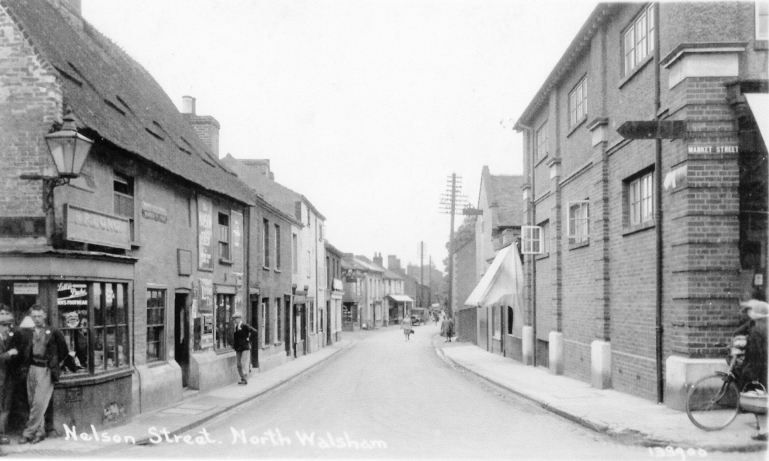 Photograph. Nelson Street, North Walsham (now Mundesley Road). (North Walsham Archive).