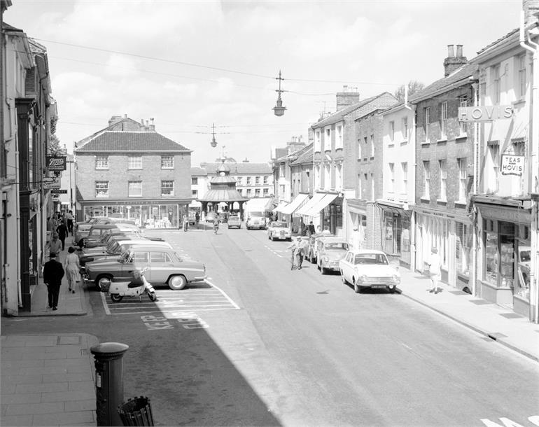 Photograph. North Walsham Market Place c1970 (North Walsham Archive).