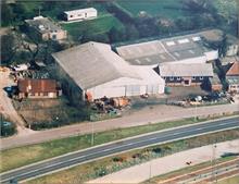 Aerial photo of Utting's Engineering on Midland Road, North Walsham c1980.