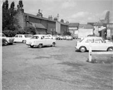 Bank Loke Car Park, North Walsham. 1971.