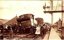 Derailment of the 666 locomotive, at North Walsham's Great Eastern Railway Station.