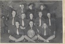 Girl Guide Company, North Walsham,1946. Frances Green holds the shield.