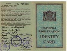 Identity Card of Doris Rayner, nee Marjoram. Endorsements signed by G.B.Fuller.