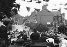 The King George V Coronation celebrations 1911 in North Walsham outside Manor Road School.