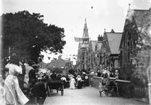 The King George V Coronation celebrations 1911 in North Walsham outside Manor Road School.
