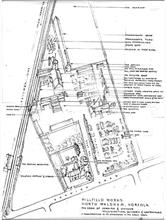 Millfield Works, Norwich Road, in 1930's (sketched by A.Gaymer). Home of Cornish & Gaymer, Ecclesiastical Builders....( Duncan Canneries from 1940)