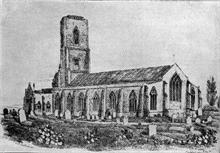 Nth. Walsham's Parish Church showing the tower between the falls of 1724 and 1835 (RML collection)