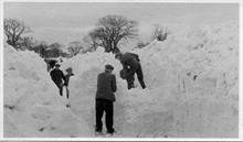 Skeyton Road, North Walsham, digging through the snow drifts of the 1947 winter.
