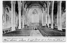 St Nicholas' Parish Church, North Walsham, showing the full sized East Window before the fitting of the War memorial window of 1919.