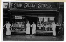 Staff outside the Star Supply Stores, Market Street, North Walsham