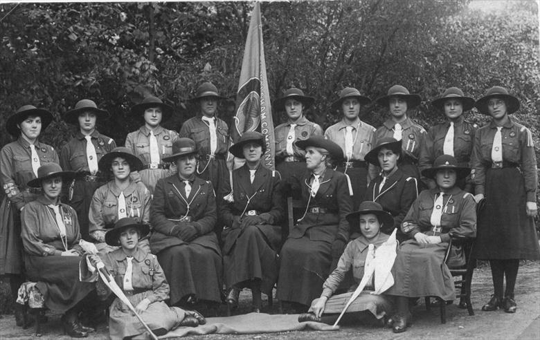 Photograph. 3rd North Walsham Guides. Capt Mrs Aitken, wife of vicar, seated centre (North Walsham Archive).