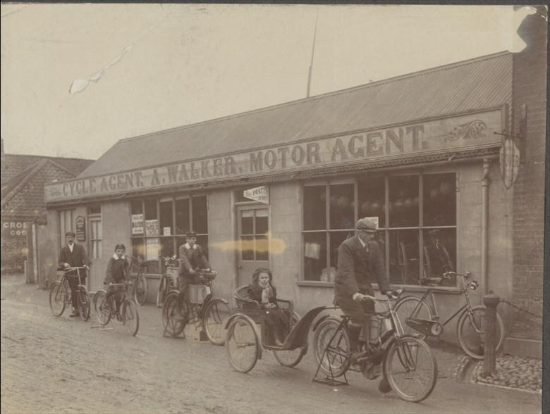 Photograph. Albert Walker, Cycle Agent, Yarmouth Road, North Walsham. (North Walsham Archive).