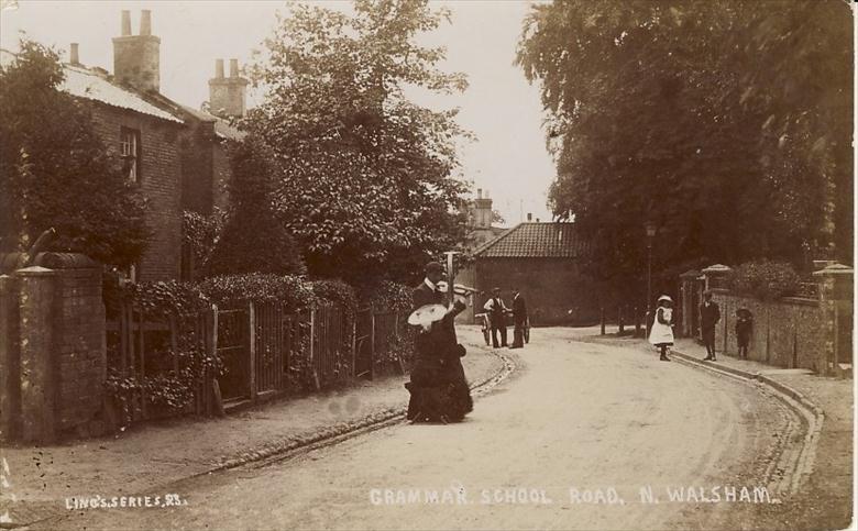 Photograph. Buskers in Grammar School Road, North Walsham Photo By R.M.Ling(1) (North Walsham Archive).