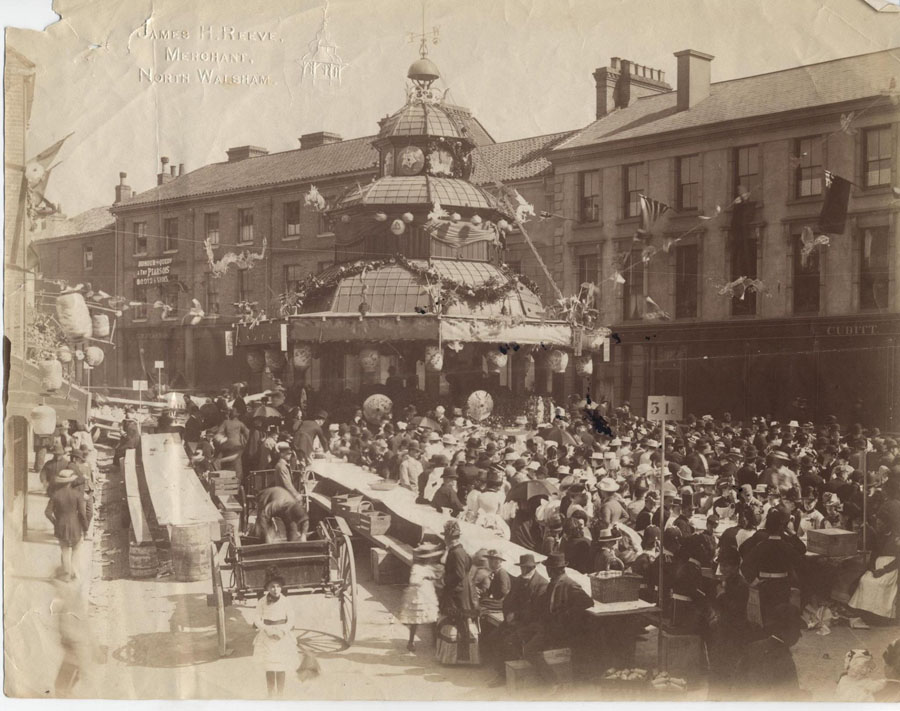 Celebrations for the Golden Jubilee of Queen Victoria in 1887. (North Walsham Archive) Photograph. Celebrations for the Golden Jubilee of Queen Victoria in 1887. (North Walsham Archive).