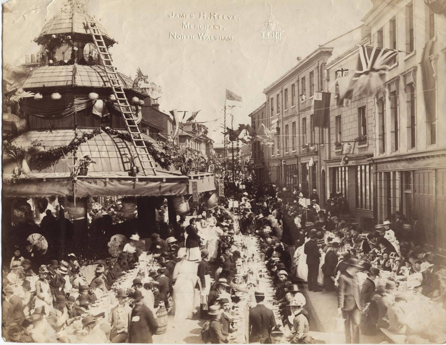Celebrations for the Golden Jubilee of Queen Victoria in 1887. (North Walsham Archive) Photograph. Celebrations for the Golden Jubilee of Queen Victoria in 1887. (North Walsham Archive).