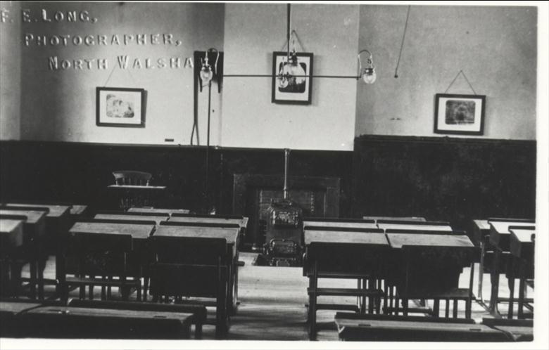 Photograph. Classroom in Paston Grammar School. (North Walsham Archive).