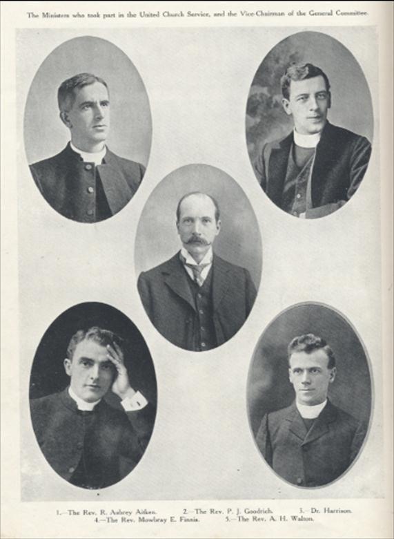 Photograph. The Clergy who took part in the United Service for the local celebrations. (North Walsham Archive).