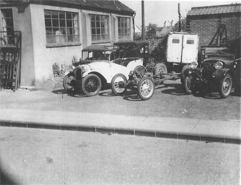 Photograph. D. K Rogerson Engineers, Coach Trimmers & Upholsterers. Hall Lane, North Walsham. (North Walsham Archive).