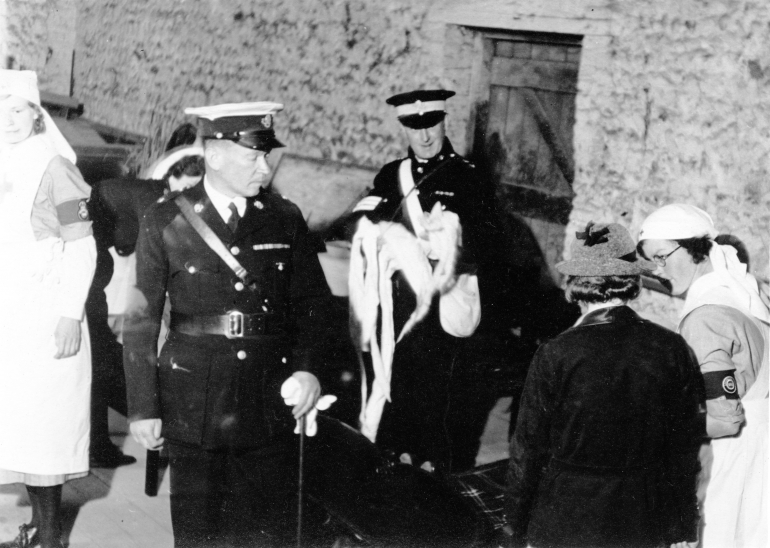 Photograph. St John Ambulance A. R. P. Exercise (North Walsham Archive).