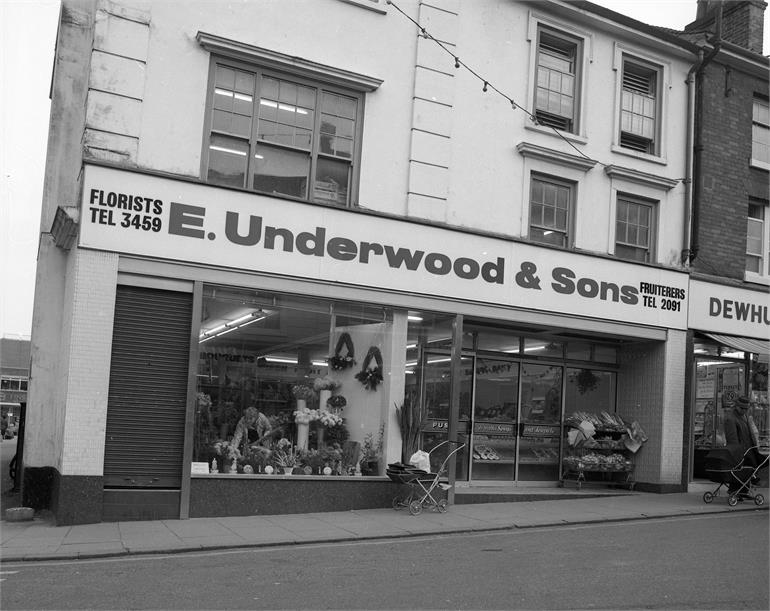 Photograph. E. Underwood & Sons Fruiterers - 1974 (North Walsham Archive).