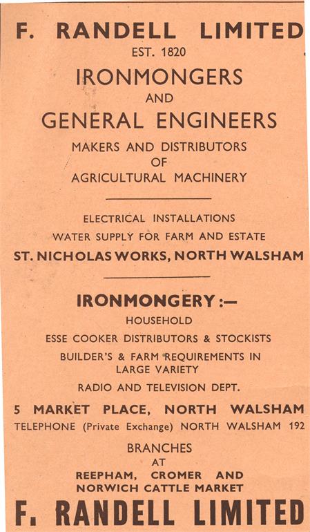 Photograph. F. Randell Limited (North Walsham Archive).