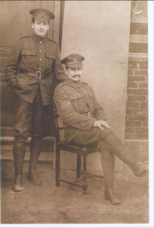 Photograph. Frank Keeble, seated,1916. (North Walsham Archive).