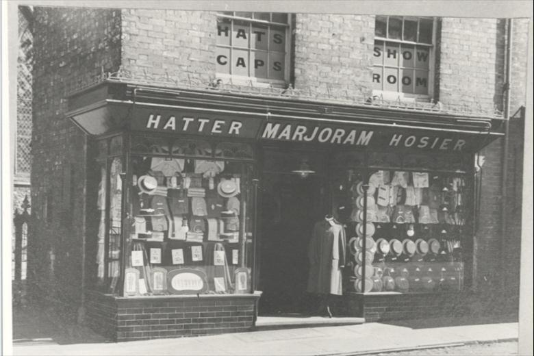 Photograph. Fred Marjoram's Shop (North Walsham Archive).