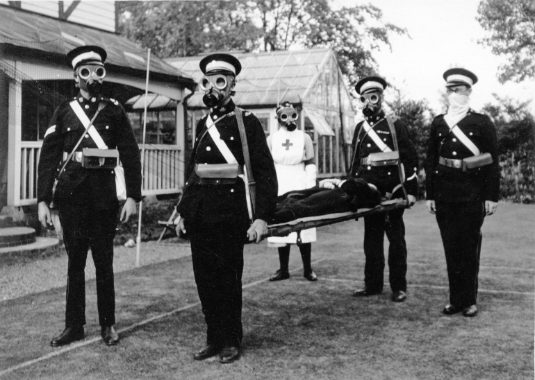 Photograph. St John Ambulance A. R. P. Exercise (North Walsham Archive).