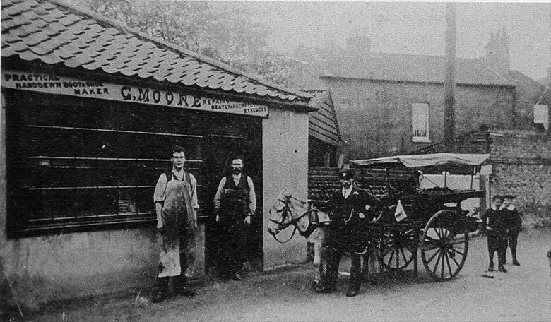 Photograph. George Moore, bootmaker, Mundesley Road, North Walsham (North Walsham Archive).