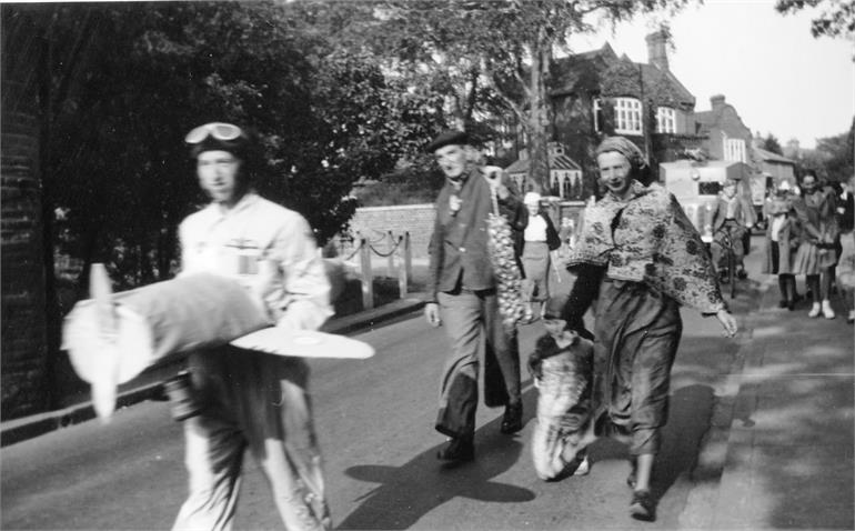 Photograph. Grammar School Road Procession in the 1940s (North Walsham Archive).