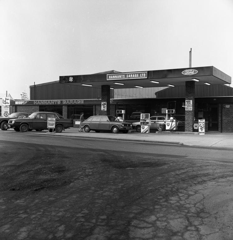 Photograph. Hannant's Garage, Bacton Road, North Walsham (North Walsham Archive).
