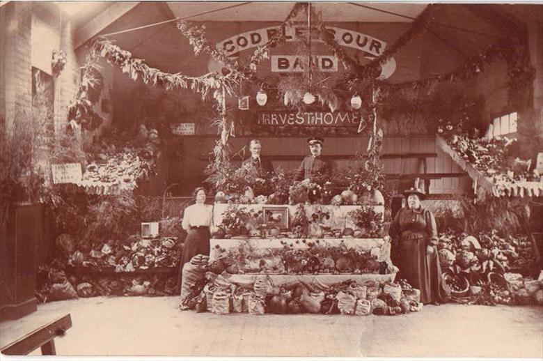 Photograph. Harvest Festival - North Walsham Salvation Army. (North Walsham Archive).