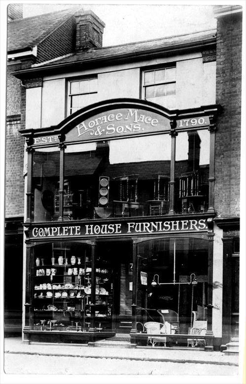 Horace Mace & Sons, 7 Market Place, North Walsham. Furniture Makers. (North Walsham Archive) Photograph. Horace Mace & Sons, 7 Market Place, North Walsham. Furniture Makers. (North Walsham Archive).