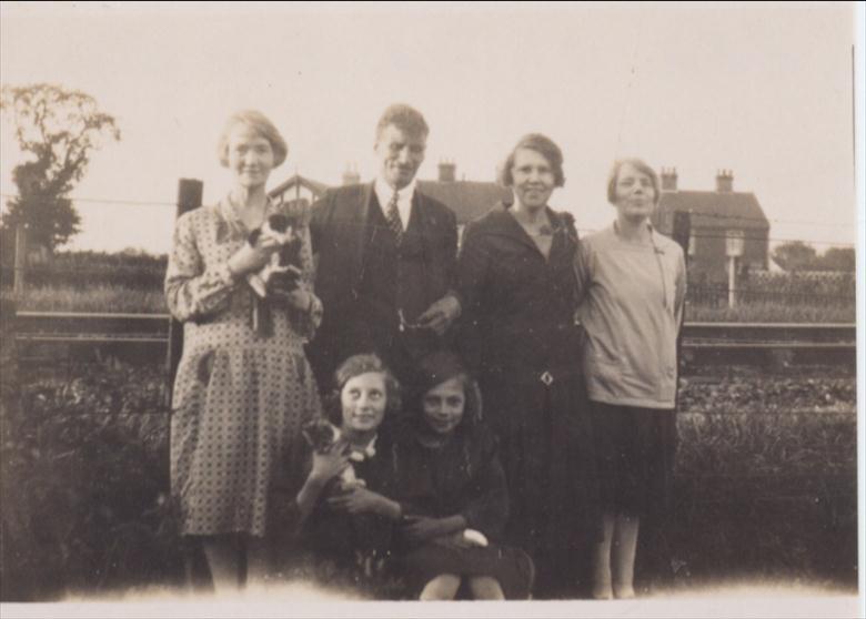 Photograph. Kathleen and Joyce Keeble with Family in 1926 at 56 Station Road. (North Walsham Archive).