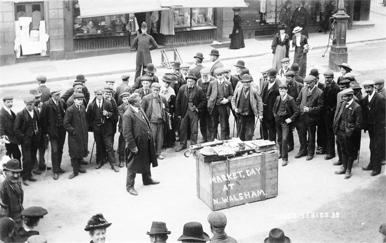 Photograph. Market Day at North Walsham (North Walsham Archive).