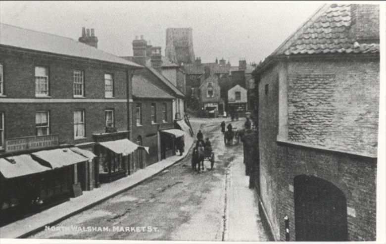 Photograph. Market Street, North Walsham. (North Walsham Archive).