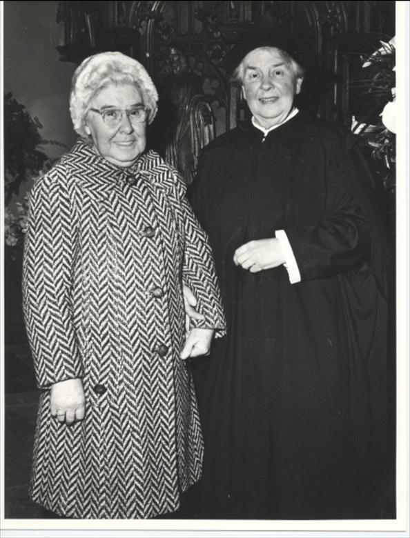 Photograph. Miss Annie Withers with Miss W Smith. (North Walsham Archive).