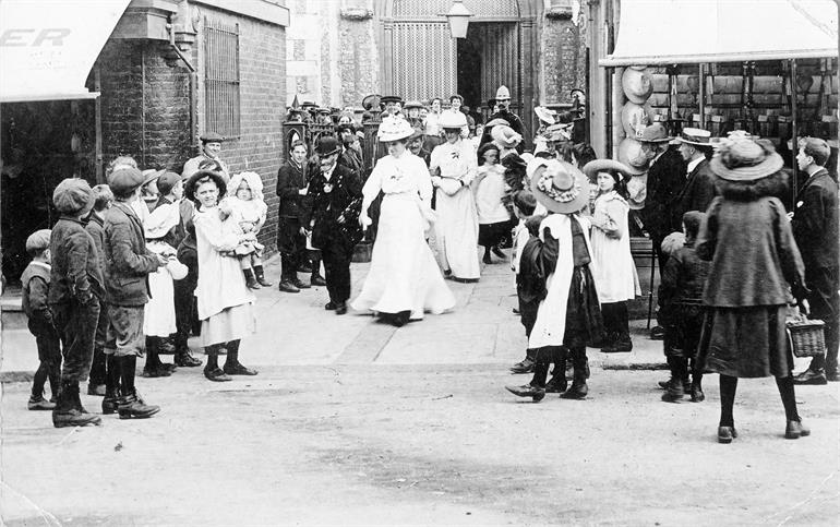 Photograph. Mr Samuel Howard and his wife Bessie.... Bride & Groom (North Walsham Archive).