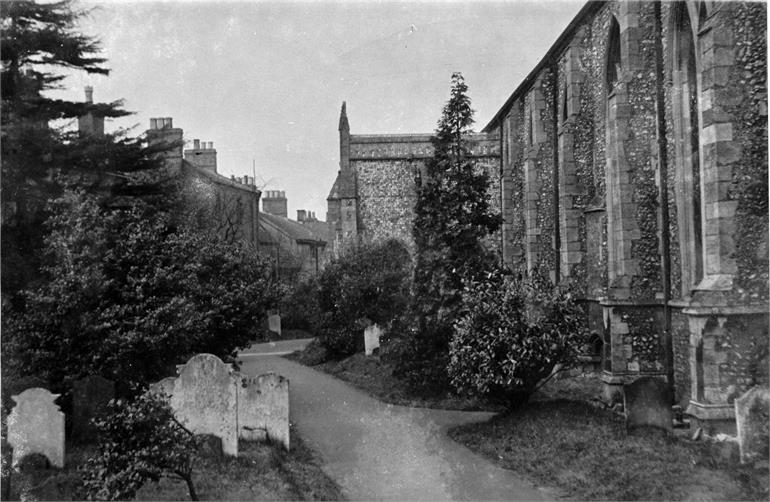 Photograph. North Walsham Churchyard (North Walsham Archive).