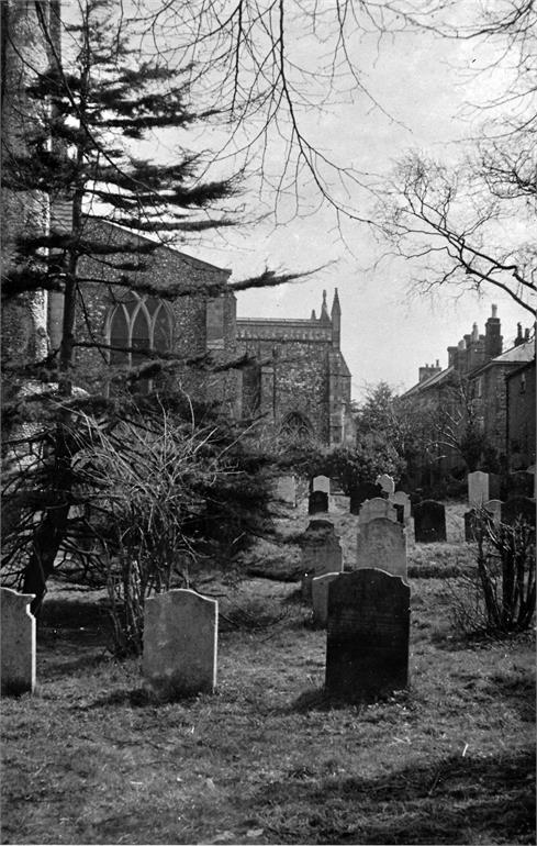 Photograph. North Walsham Churchyard (North Walsham Archive).