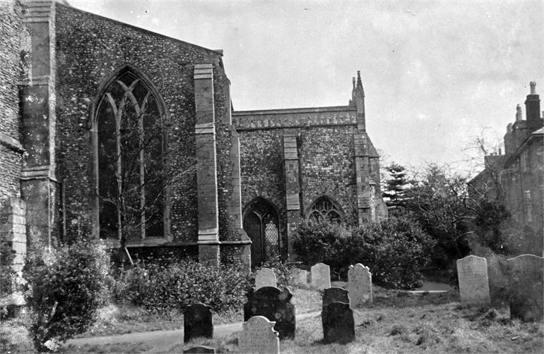 Photograph. North Walsham Churchyard (North Walsham Archive).