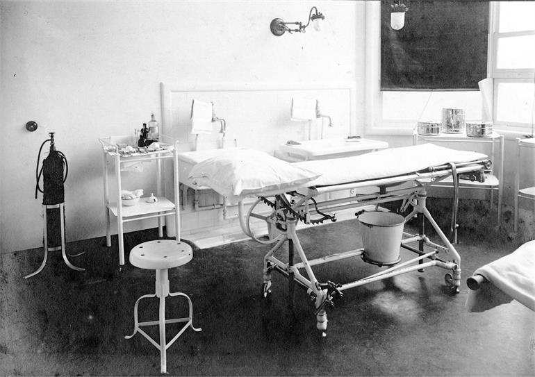 Photograph. Operating Theatre at at North Walsham Cottage Hospital (North Walsham Archive).