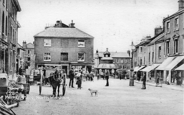 Photograph. North Walsham market place (North Walsham Archive).