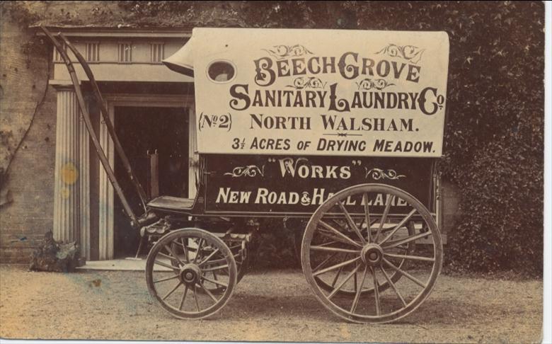 Postcard from Beech Grove Sanitary Laundry (North Walsham Archive) Photograph. Postcard from Beech Grove Sanitary Laundry (North Walsham Archive).