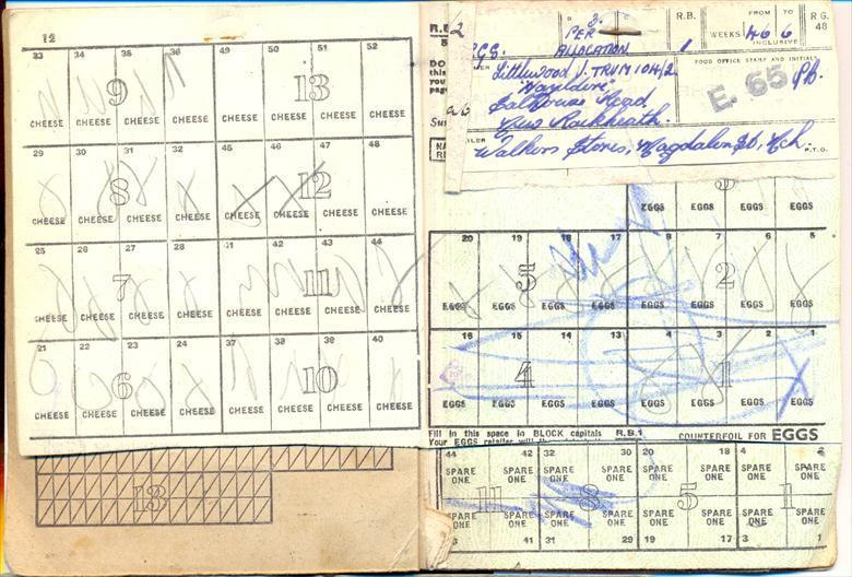 Photograph. Ration book (North Walsham Archive).