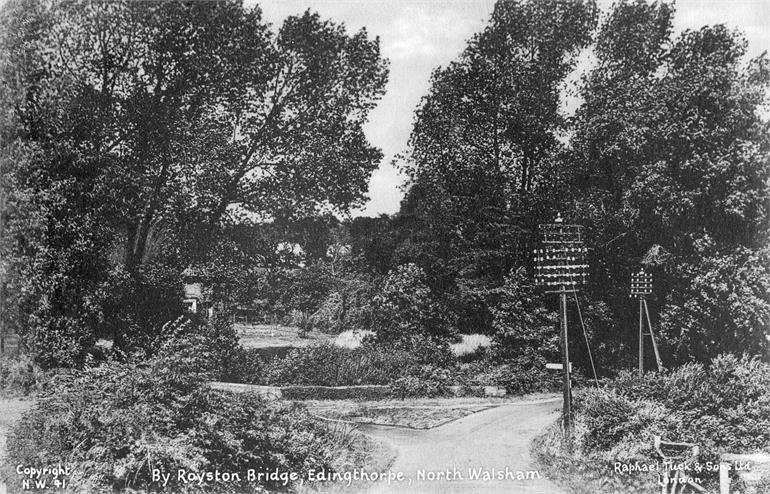 Photograph. Royston Bridge on the Bacton Road just outside North Walsham which crosses the Dilham to North Walsham Canal. (North Walsham Archive).